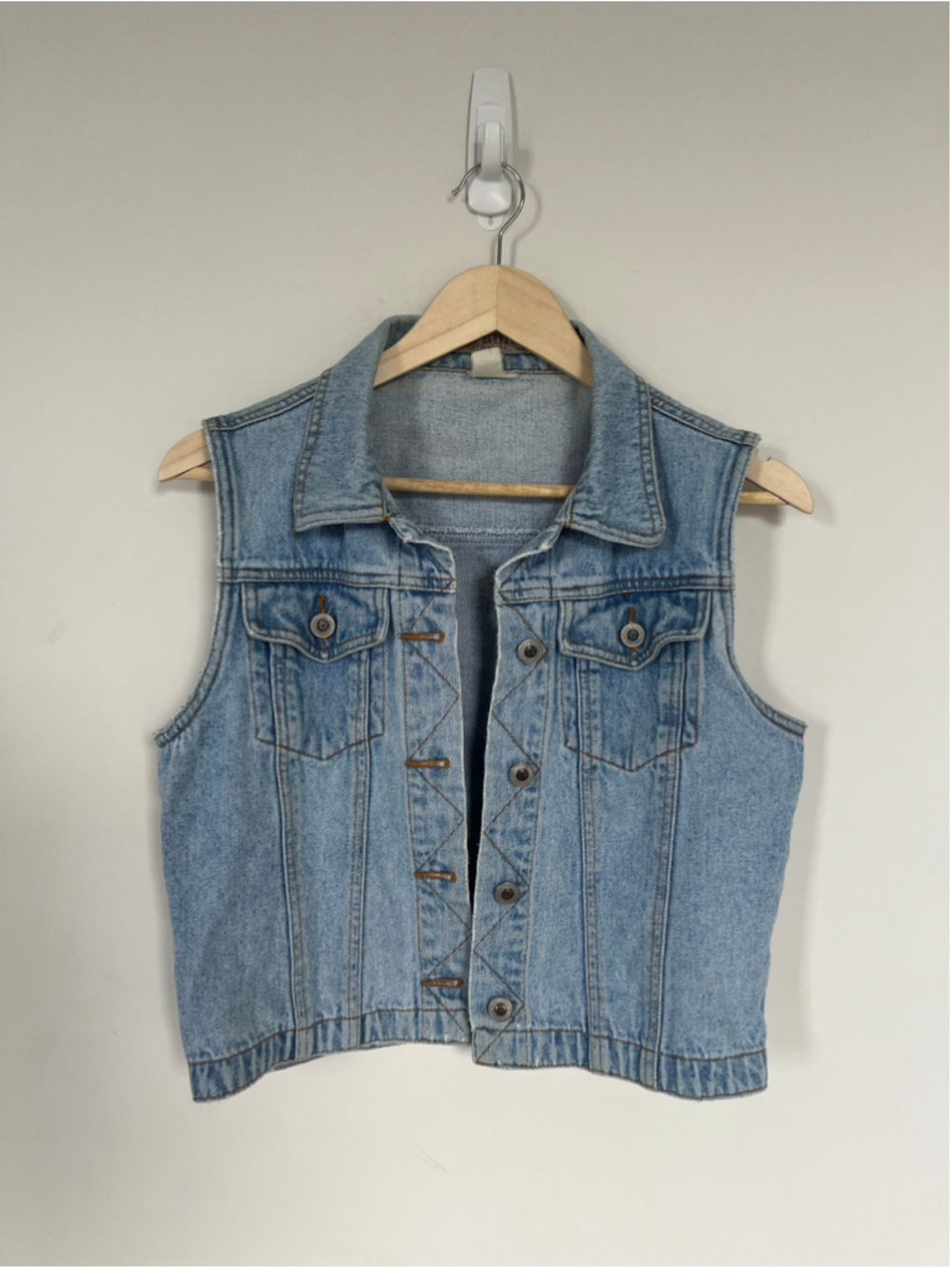 Vintage 90s Santa Barbara Clothing Co. Denim Vest Blue Jean Medium Wash